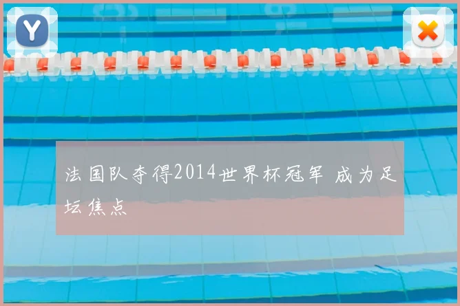 法国队夺得2014世界杯冠军 成为足坛焦点